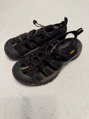 Keen Black Sandal with Yellow Accents